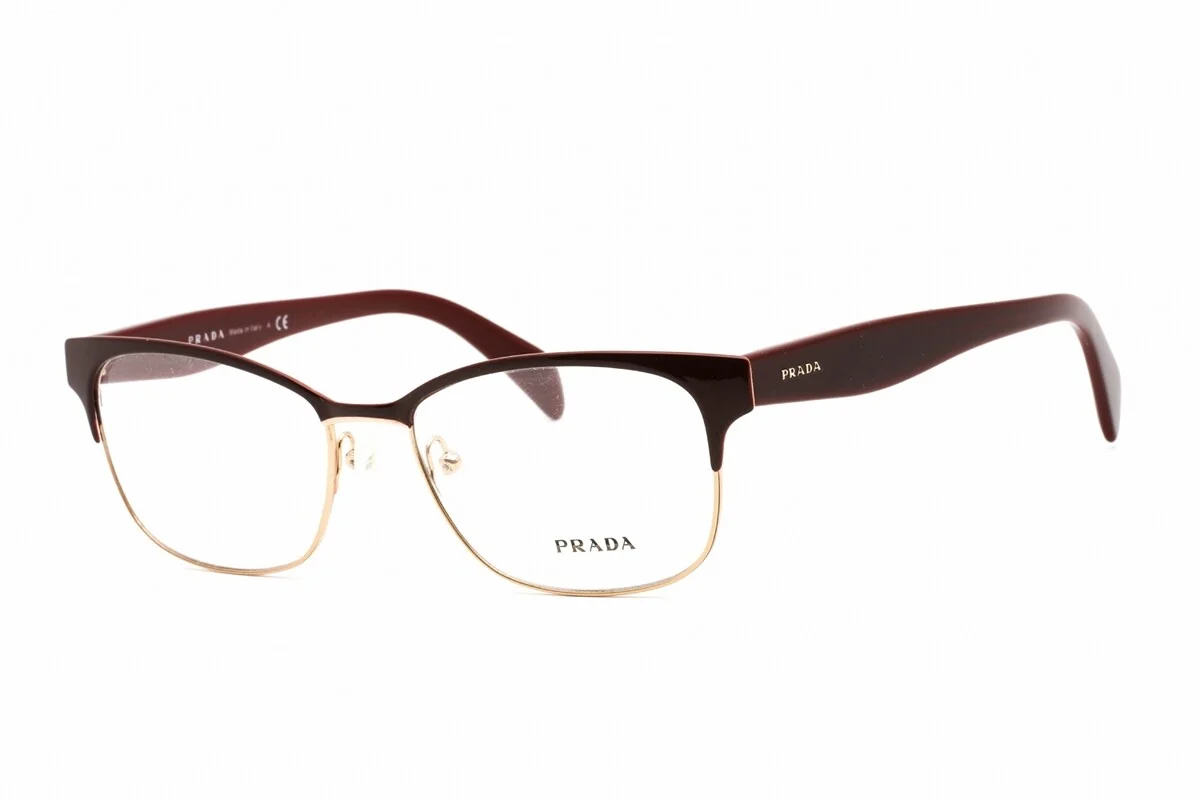 PRADA PR65RV-UAN1O1-53 Eyeglasses Size 53mm 16mm 140mm Burgundy Women